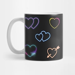 neon hearts sticker pack Mug